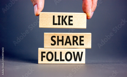 Cuadro en lienzo Like share follow symbol