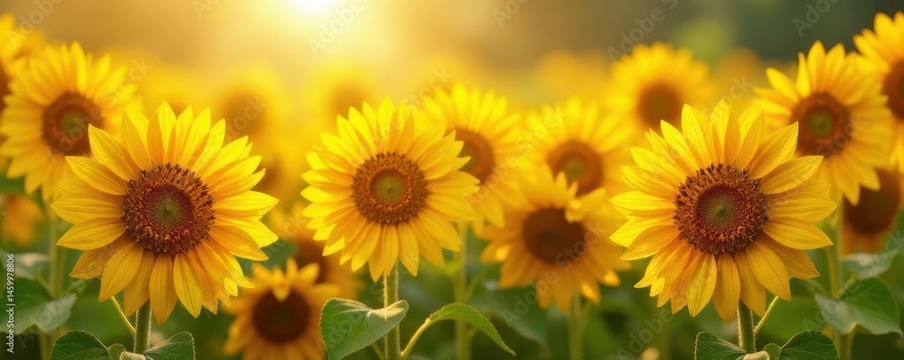Sun-drenched sunflowers & yellow bananas cluster, ripe, graphic Sun-drenched sunflowers & yellow bananas cluster, ripe, graphic