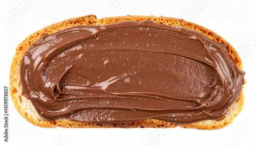 Wallpaper Mural Wheat bread with chocolate cream isolated on white backdrop. Sweet food. Tasty dessert. Flat lay. Torontodigital.ca