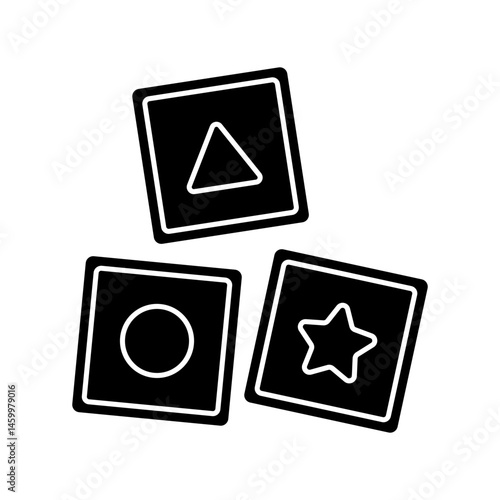 Stacking blocks with shapes. Educates baby.