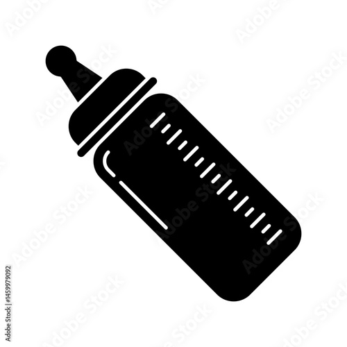 Feeding bottle with nipple. Feeds baby.