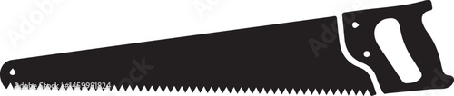 Crosscut Saw Silhouette Black Vector | Woodworking Hand Tool Icon