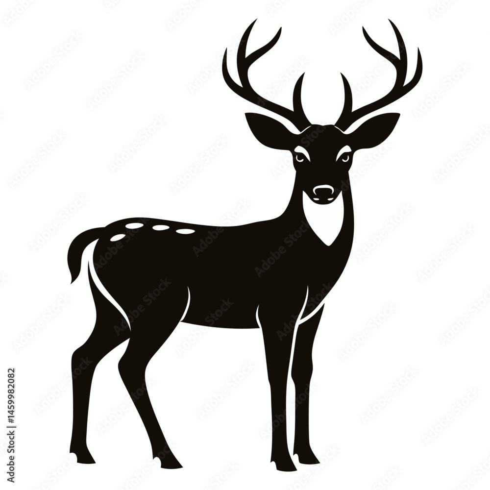 Fototapeta premium White-tailed Deer Silhouette Minimalist Vector for Forest Lovers and Designers