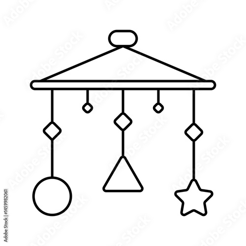 Hanging toy with stars. Entertains baby.