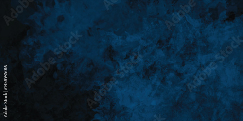 Bold Navy Abstract Painting with Deep Texture and Organic Brush Marks

