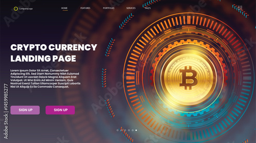 Cryptocurrency landing page, cryptocurrency landing page