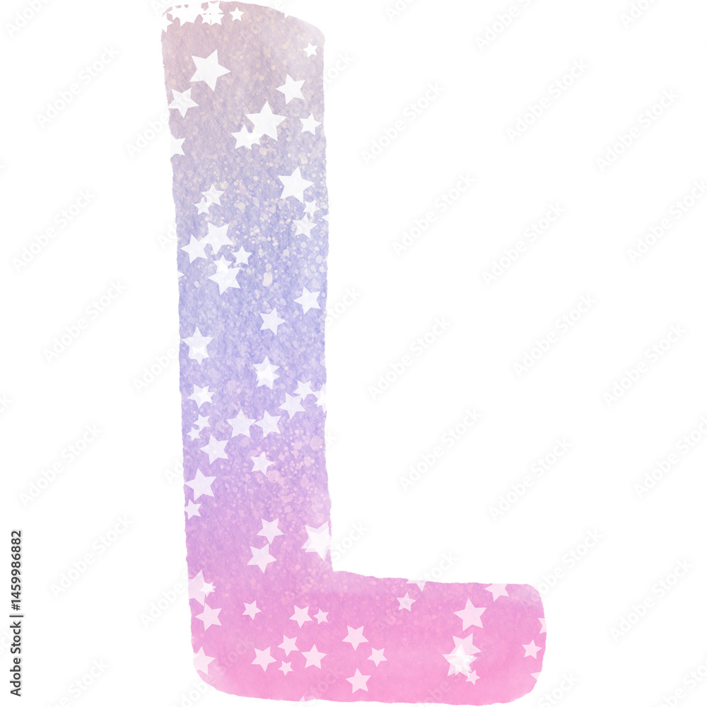 Colorful alphabet watercolor paper texture PNG