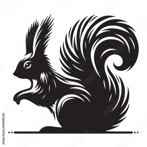 Wallpaper Mural Black tribal vector illustration of a wild squirrel animal design Torontodigital.ca