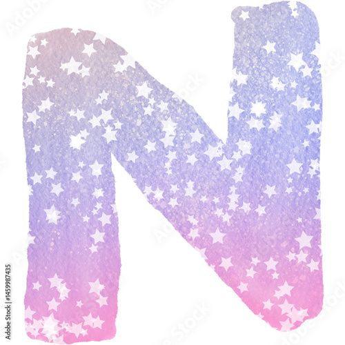 Obraz na płótnie Colorful alphabet watercolor paper texture PNG w salonie