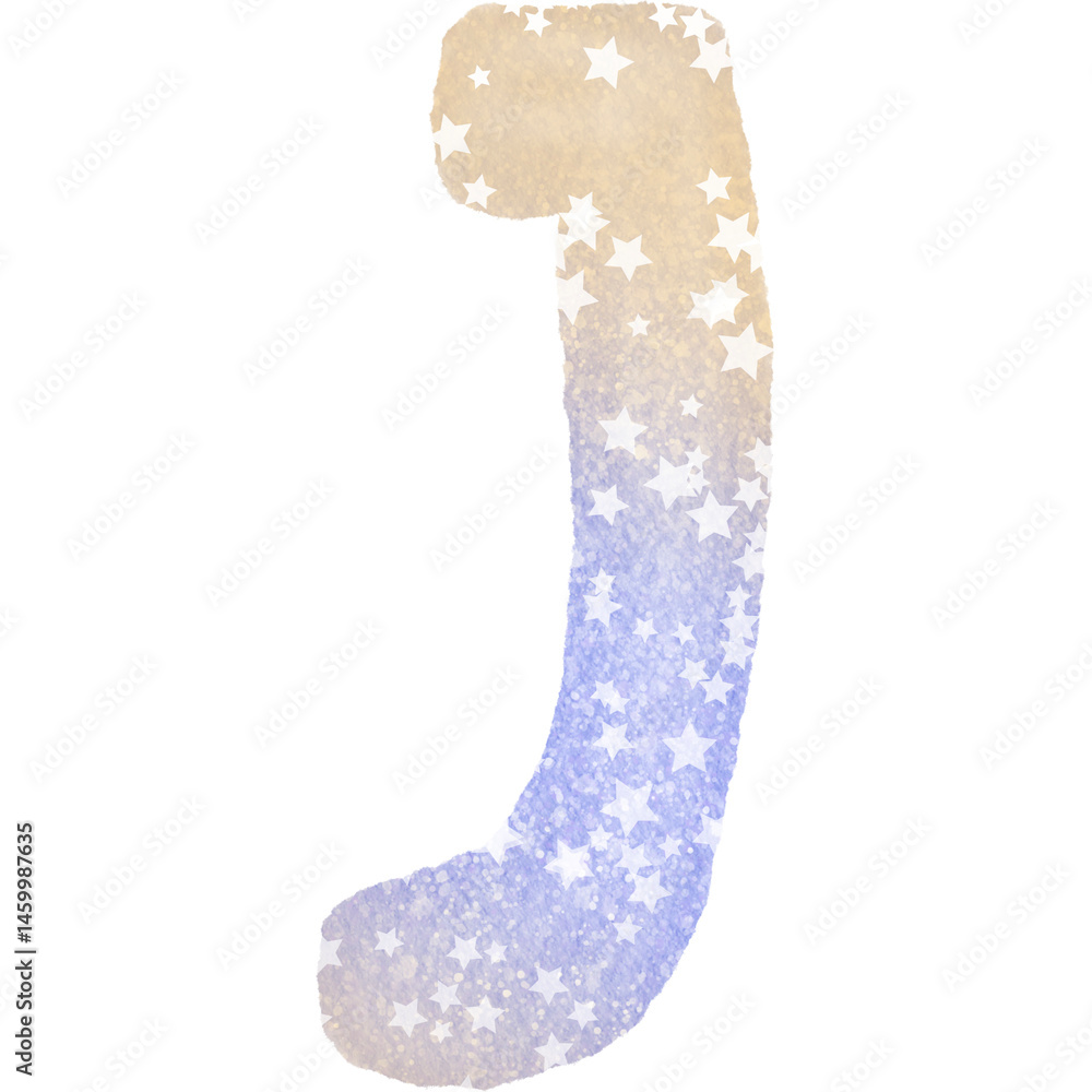 Colorful alphabet watercolor paper texture PNG