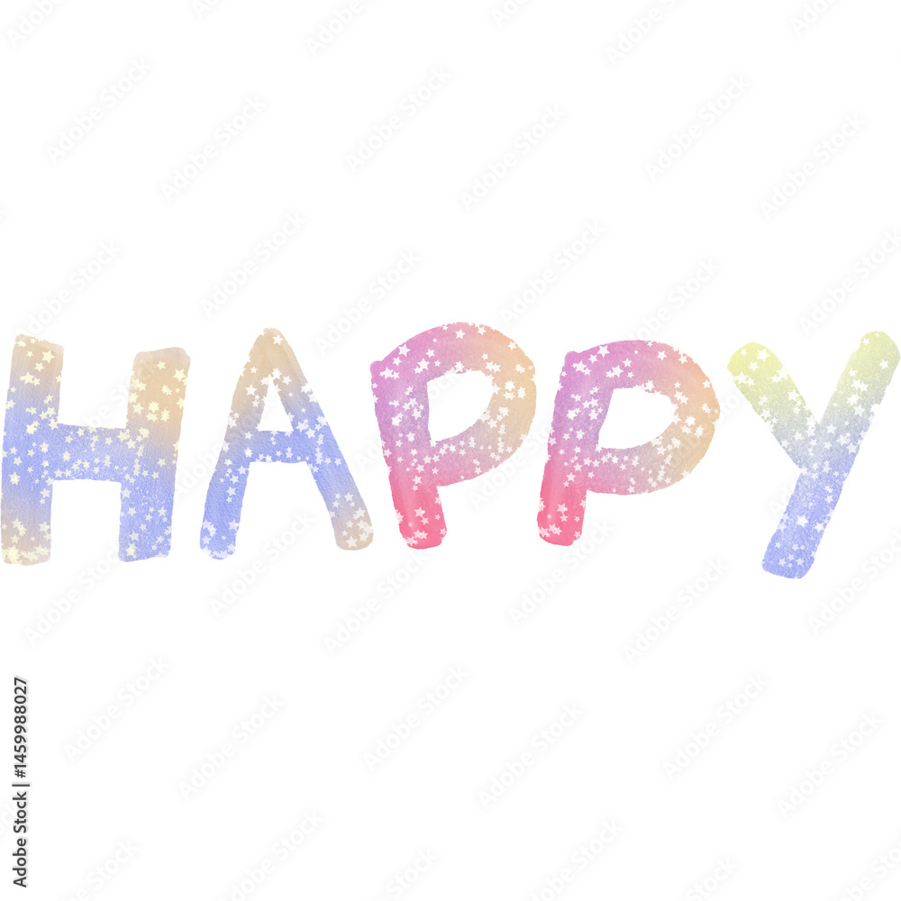Colorful alphabet watercolor paper texture PNG