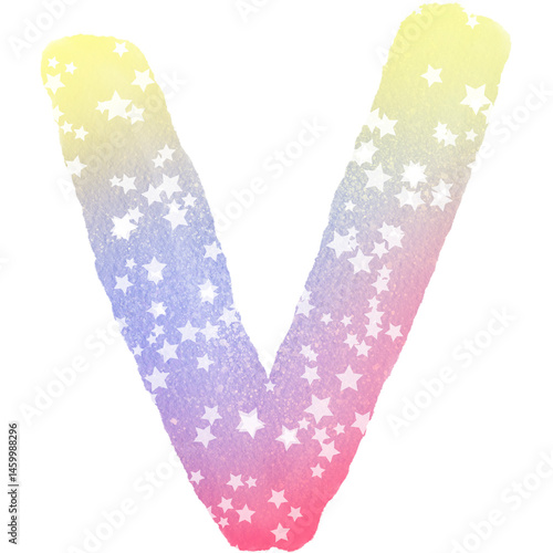 Obraz na płótnie Colorful alphabet watercolor paper texture PNG w salonie