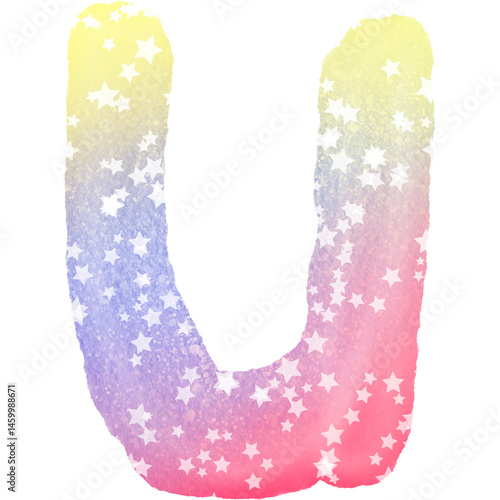 Obraz na płótnie Colorful alphabet watercolor paper texture PNG w salonie