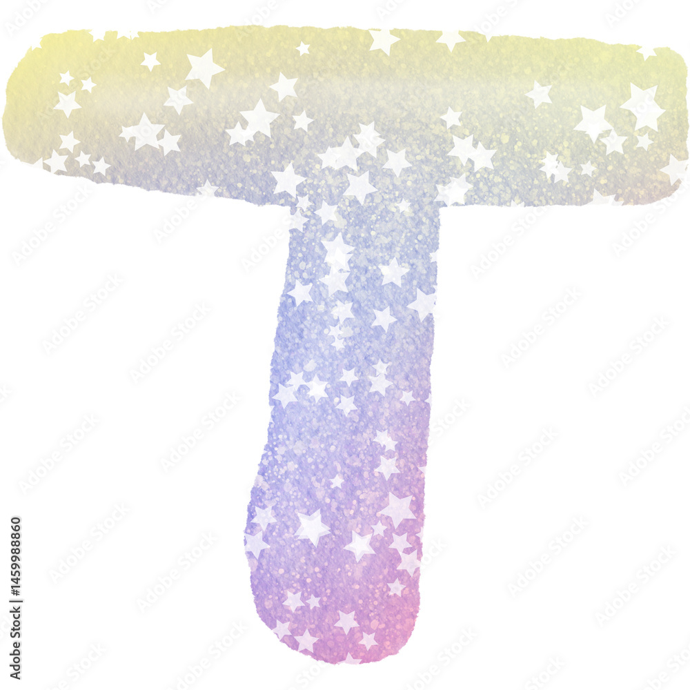 Colorful alphabet watercolor paper texture PNG