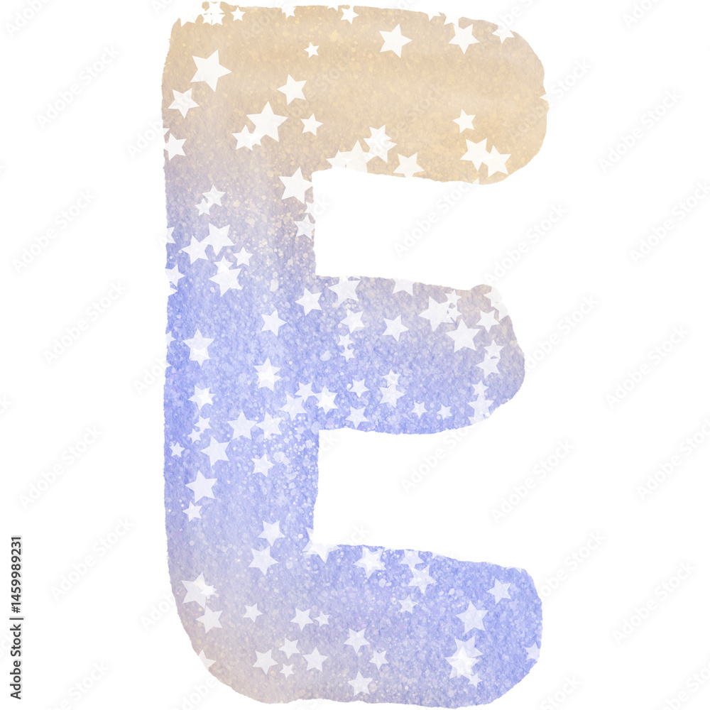 Colorful alphabet watercolor paper texture PNG