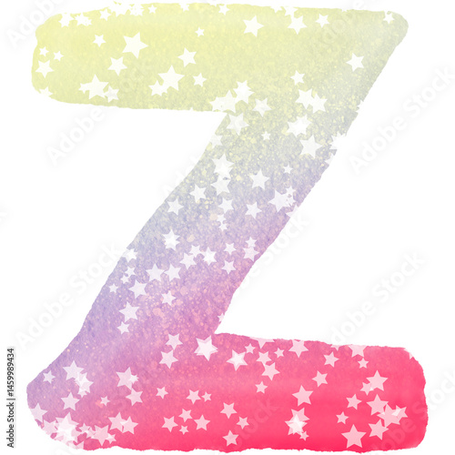 Obraz na płótnie Colorful alphabet watercolor paper texture PNG w salonie