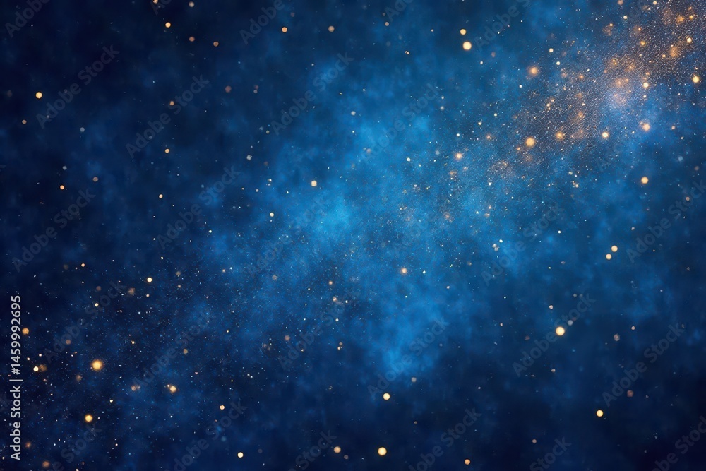 Obraz premium Deep blue canvas scattered with golden stars and dust , fantasy, stellar, midnight