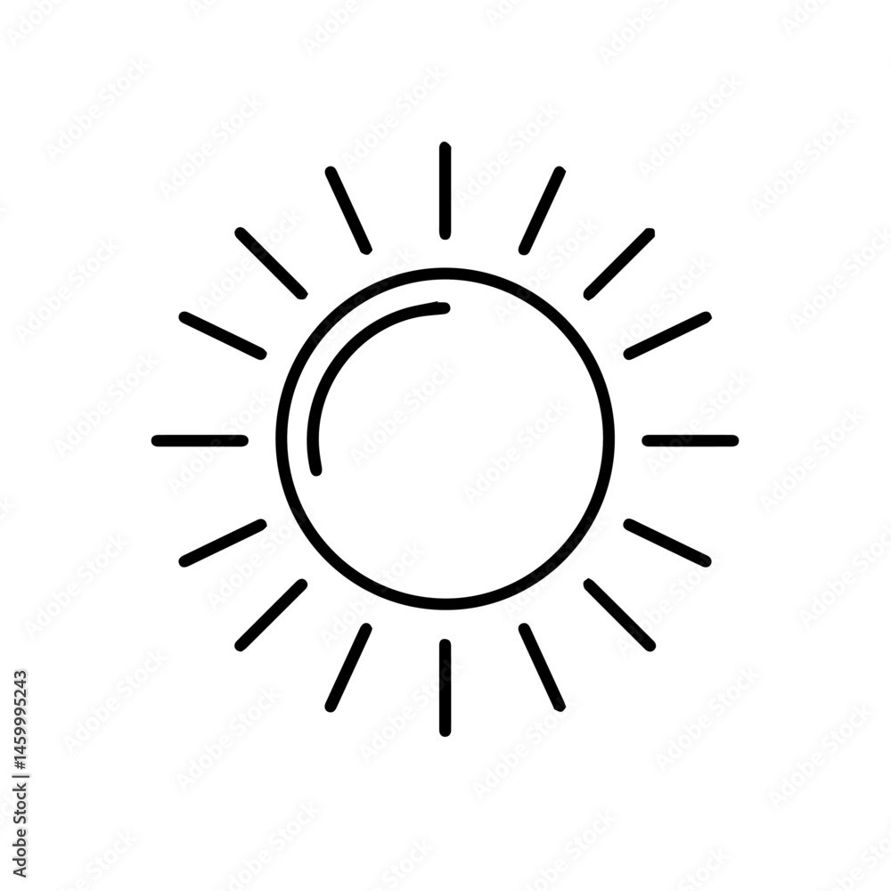 Simple sun icon line art. Bright summer sun symbol perfect for kids learning materials. Sun graphic represents warmth and happiness. This simple sun image is ideal for educational projects and school Simple sun icon line art. Bright summer sun symbol perfect for kids learning materials. Sun graphic represents warmth and happiness. This simple sun image is ideal for educational projects and school