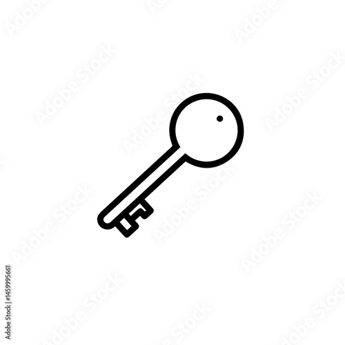 Simple key icon.  Line art key graphic.  Minimalist key symbol for website, app or presentation.  This key image is perfect for school or university educational materials.