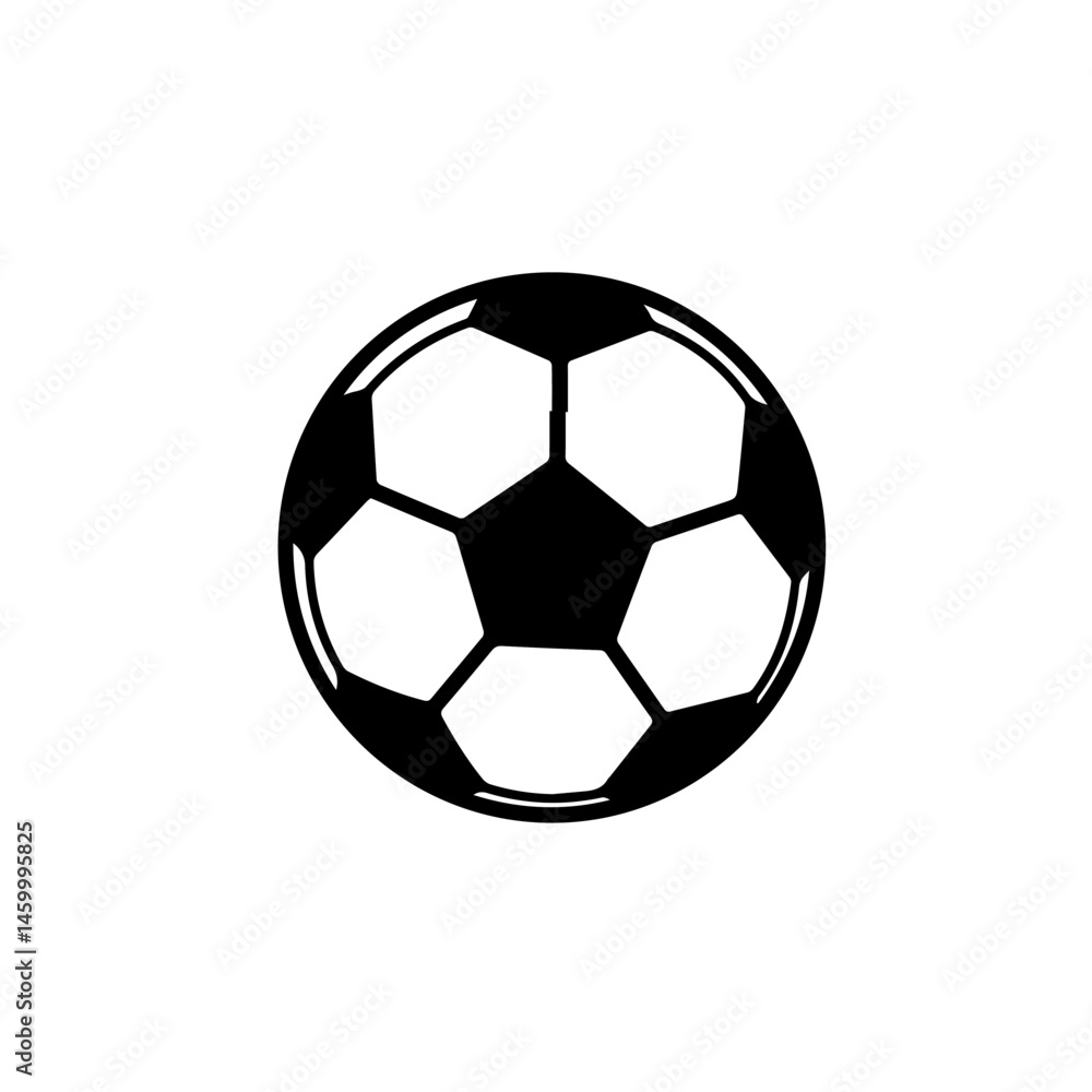 Fototapeta premium Black and White Soccer Ball Icon 
