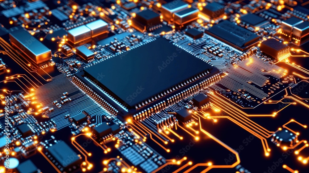 Circuit board technology high tech microchip detail Circuit board technology high tech microchip detail