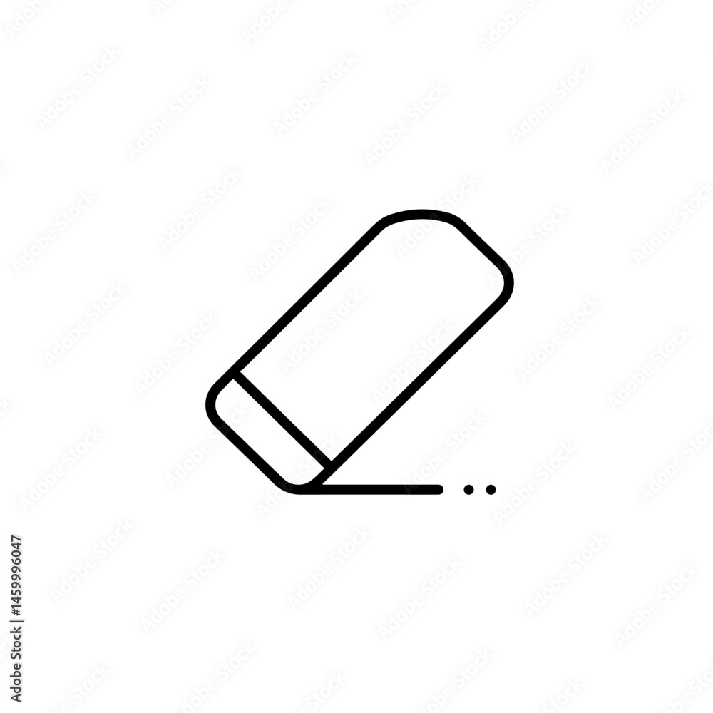 Minimalist Eraser Icon with Pencil Marks Minimalist Eraser Icon with Pencil Marks