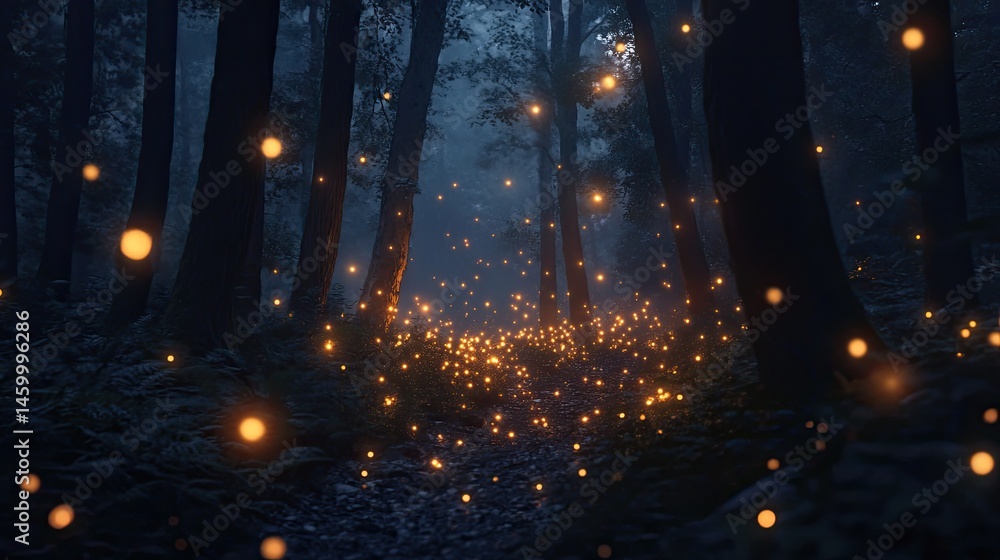 Mystical forest path at night (1) Mystical forest path at night (1)