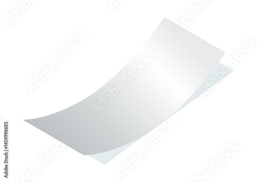 Payment check and receipts with shadow. Curved financial paper, purchase invoice. Buying, bill or calculate pay. Receipt the seller forms