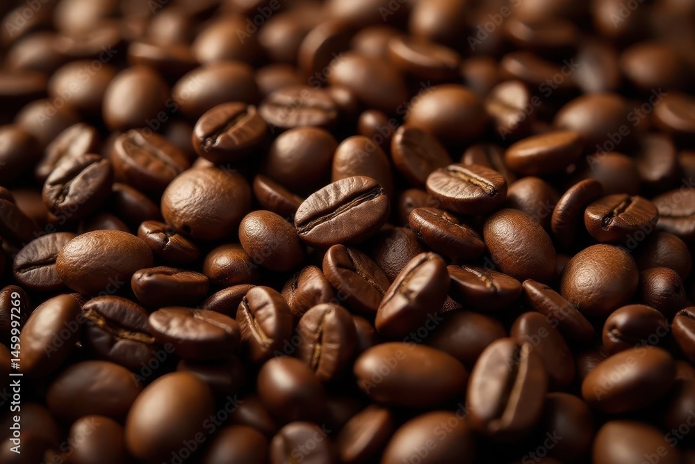 Close-up of dark roasted coffee beans texture, photography, coffee background Close-up of dark roasted coffee beans texture, photography, coffee background