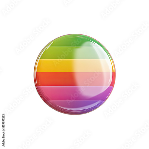 Free Download Rainbow pin badge icon with glossy enamel style for LGBTQ pride and identity equality featuring rainbow symbol in cutout - GFXLoad