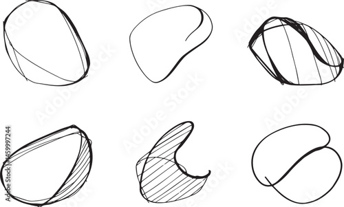 A set of vector elements, modern flat design with intricate black lines and futuristic aesthetics of sharp angles and smooth curves, simple two-dimensional shapes, soft dreamy atmosphere and high tech