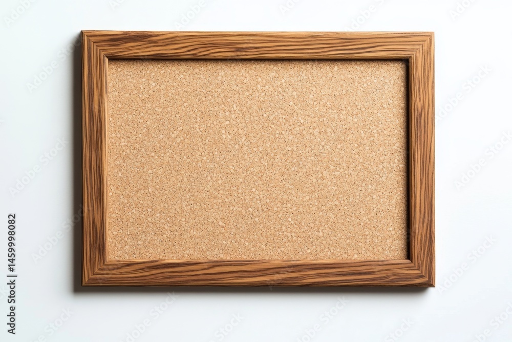 Fototapeta premium Cork bulletin board with light brown wooden frame