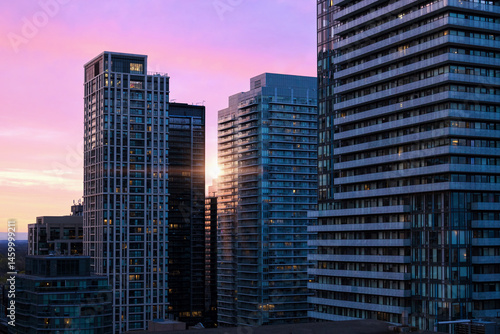 Cuadro en lienzo Toronto condominiums in a trendy middle and upper class district near Yonge and Eglinton midtown