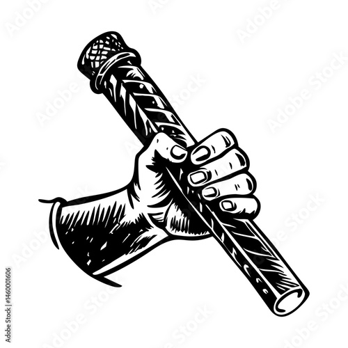 Sketchy illustration depicting a police baton weapon