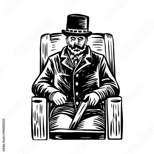 Sketchy style illustration denoting a dangerous gangster