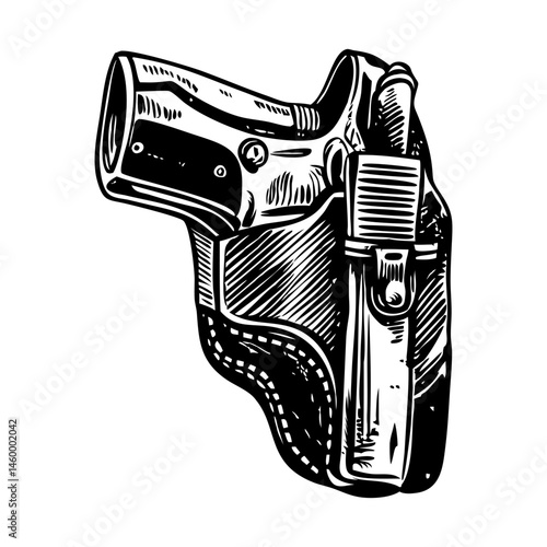 A vintage style illustration of a police holster