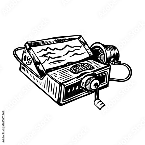 Lie detector illustration in vintage style  