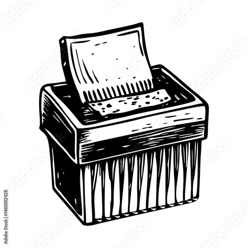 Paper shredder illustration in vintage style  