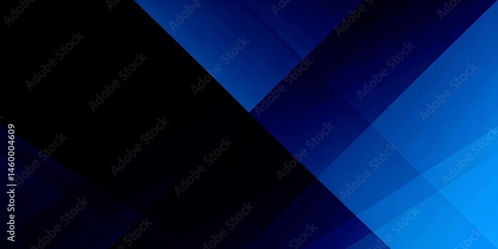 Fototapeta premium Black dark cobalt blue abstract pattern background. Geometric shape. Line triangle angle fold polygon diamond 3D. Color gradient. Rough grain noise. Light shadow. Matte shimmer.