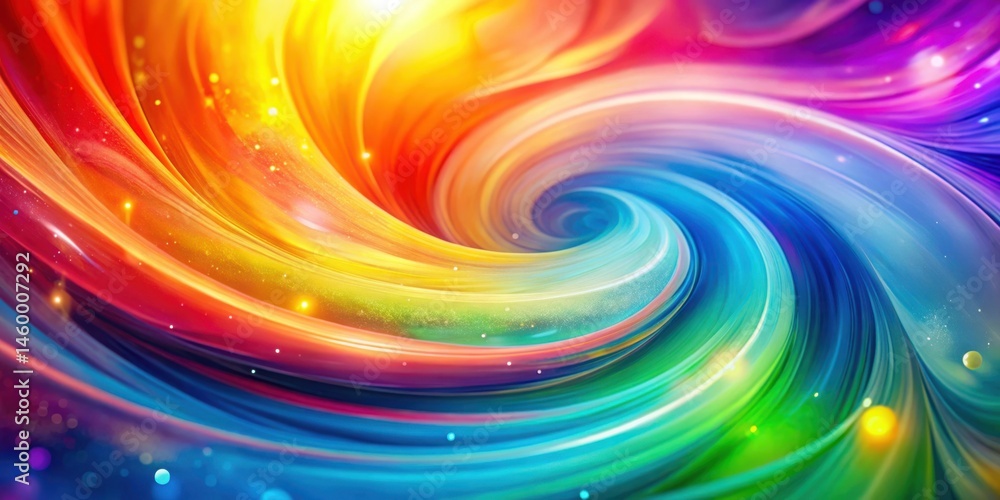 Abstract Swirling Rainbow Pattern With Vibrant Colors And Glittering Lights Abstract Swirling Rainbow Pattern With Vibrant Colors And Glittering Lights