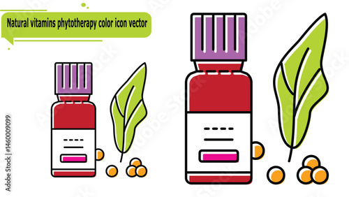 Natural vitamins phytotherapy color icon vector