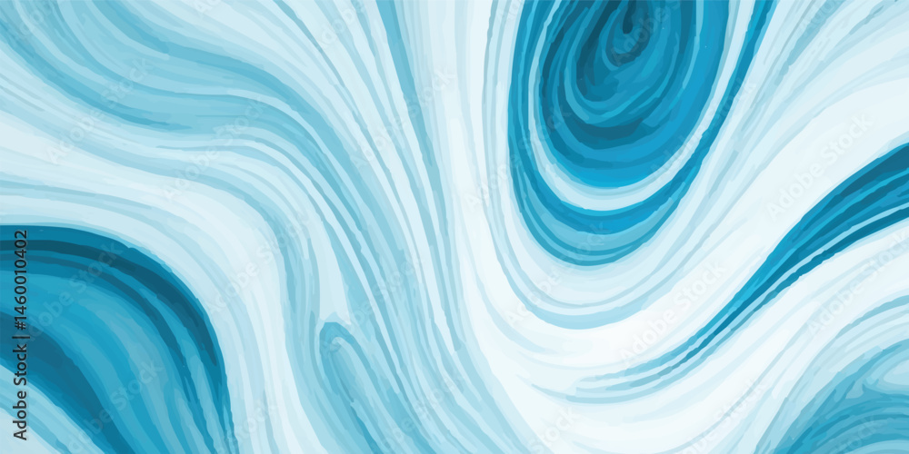 Naklejka premium Elegant Water Wave Design with Subtle Blue and Green Watercolor Tones for Calm Ocean-Themed Backgrounds. Perfect for Elegant and Calm Ocean-Themed Visual Design Work.