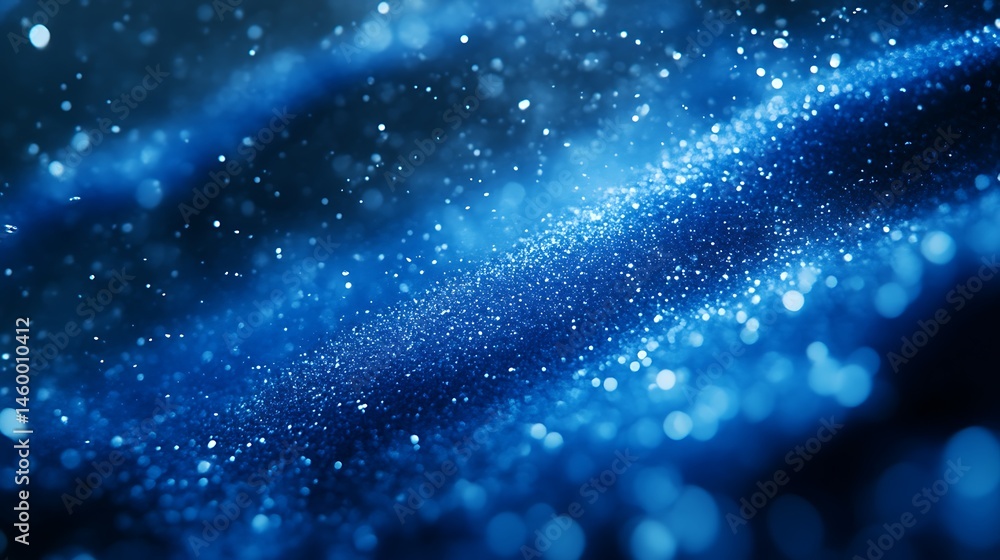 Fototapeta premium Sparkling Blue Lights Create Abstract Forms Against Dark Backgrounds