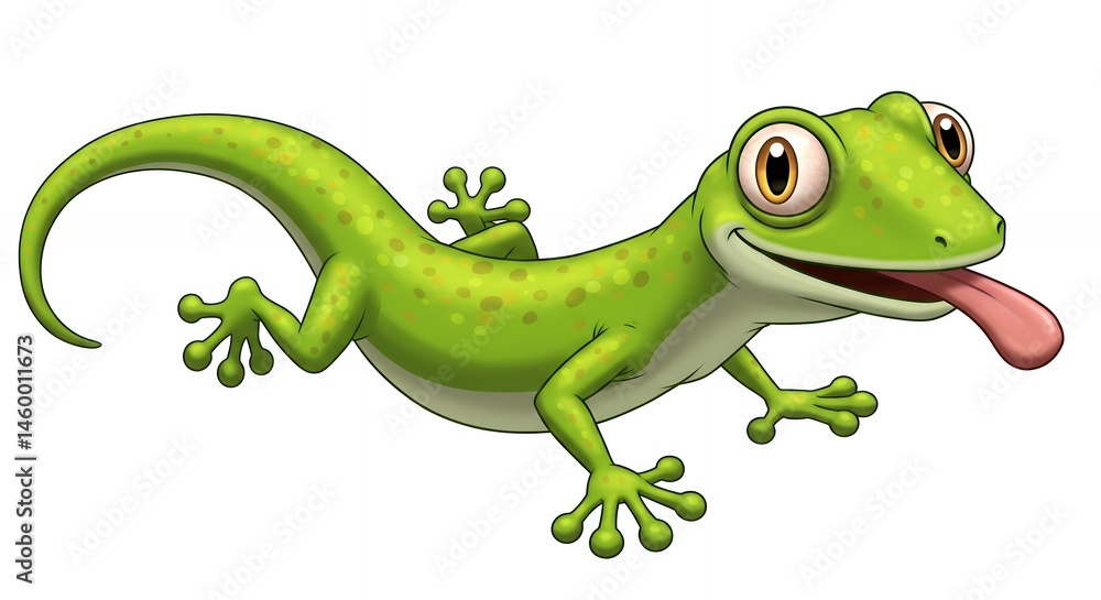 Obraz premium Cartoon gecko illustration