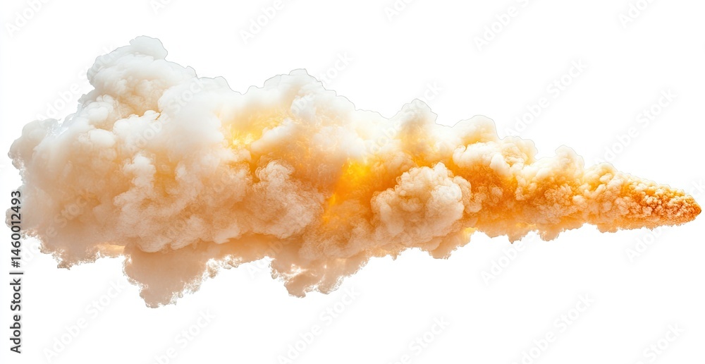 Explosive cloud against white background Explosive cloud against white background