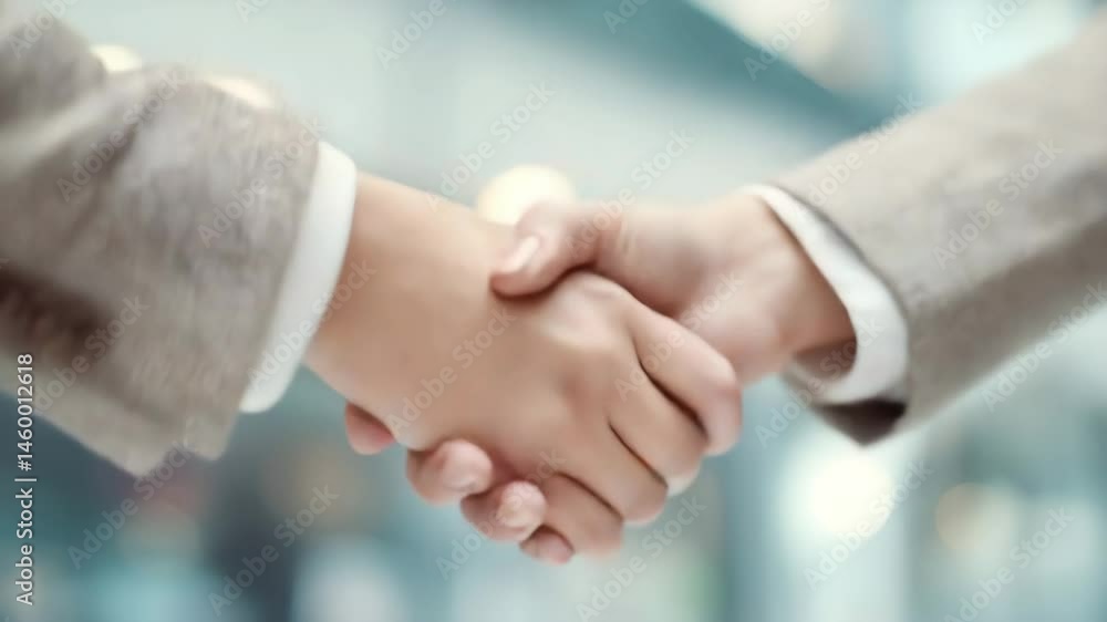 Handshake Between Business Professionals in Modern Office Handshake Between Business Professionals in Modern Office