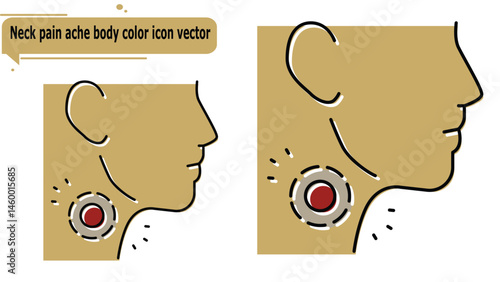 Neck pain ache body color icon vector