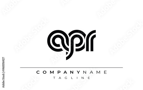 APR Creative Unique Modern Letter Logo Design. Stylized logo featuring a unique letter design, presenting abstract minimalist aesthetics and modern appeal.
