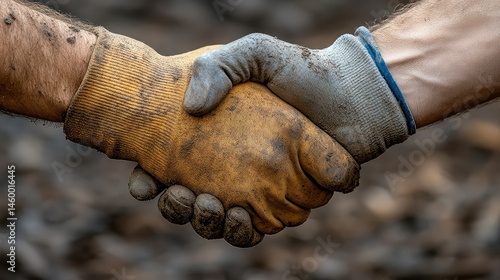 Dirty Hands Shake with Teamwork, and Deal.