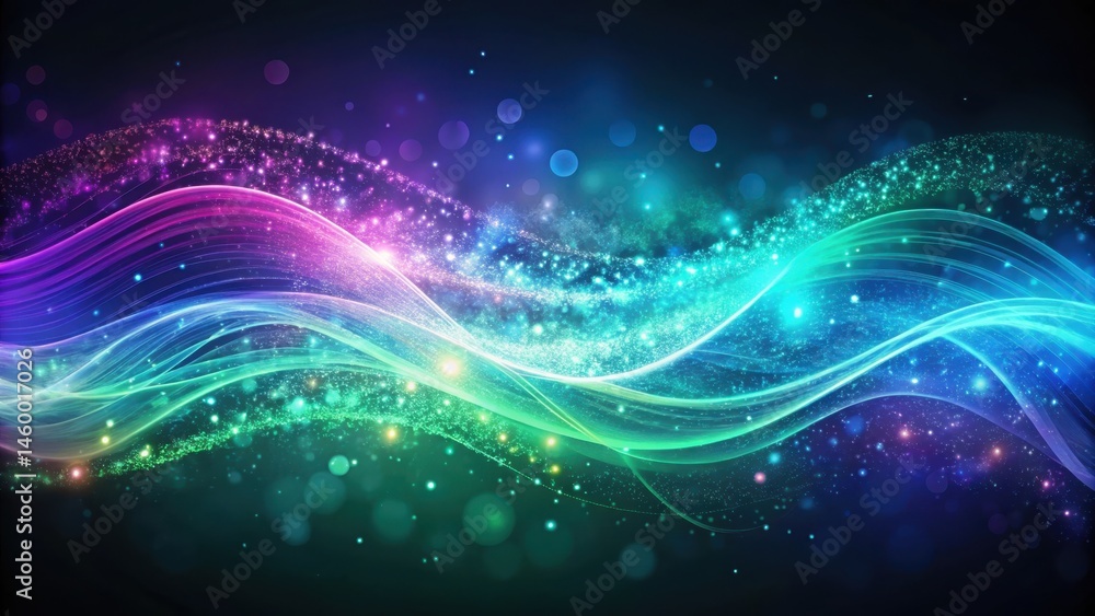 Fototapeta premium Abstract Cosmic Waveform with Sparkling Stardust and Glimmering Lights